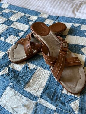 Cole Haan Cognac Slide Sandals